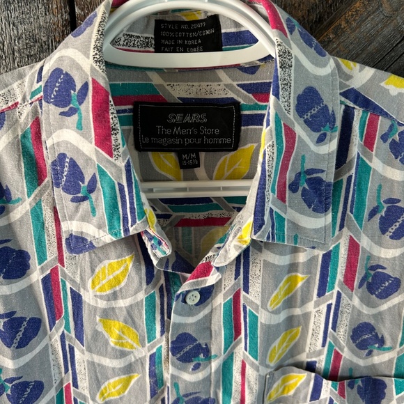 Men's Vintage Sears Graphic Short Sleeve Button Down Shirt - Picture 3 of 3